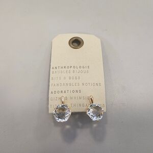 NWT Anthropologie Gold-Tone Hexagon Stone Post Earrings